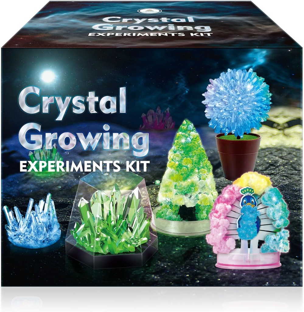 UNGLINGA Crystal Crowing Experiment Science Kits pentru copii, S.T.E.M. Proiecte Învăţarea jucăriilor educaţionale Idee pentru fete băieţi, creşte 5 cristale vibrante face Kit