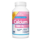 21st Century Vitamine Calciu 500 Plus extra D Caplete, 400 Count