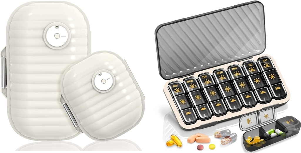 Weekly Pill Organizator, Travel Pill Organizator, Large Travel Pill Box 7 Ziua, Am Trei Zilnic Pill Case cu Removable Medicine Container