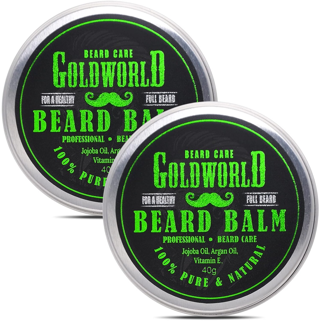 GoldWorld 2 Pack Barbă Balsam pentru Grooming Barbă, Îngrijire Barbă