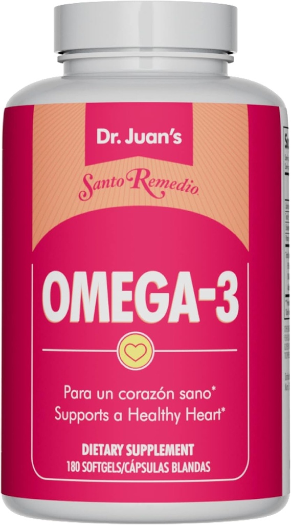 Santo Remedio Omega 3, sustine sanatatea cardiovasculara, Supliment alimentar, Fără culori artificiale, Total Omega-3 Acidi grasi 2000 mg, 180 Softgels, 90 doze