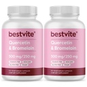 BESTVITE Querbetin cu Bromelain 500mg/250mg (240 Capsule vegetariene) (120 x 2) - Fără Stearet - Nu Silicon Dioxid - Vegan - Non OMG - Gluten Free