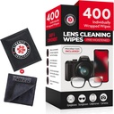 400 Şerveţele de curăţat ochelari + haine de microfibră pentru ochelari şi lentile de curăţat 