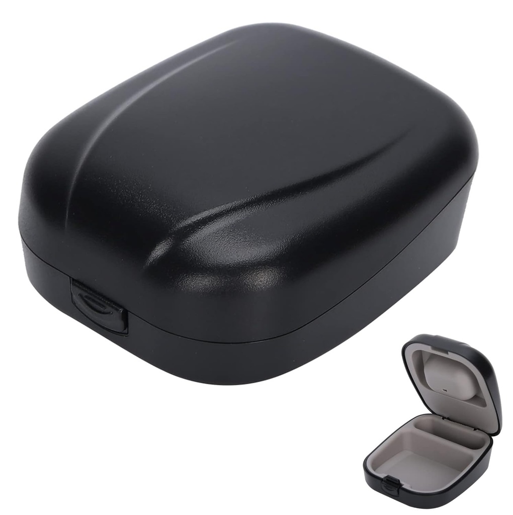 În spatele-Ear Auding Aid case, Waterproof Drop Resistance Storage Box Portable Protective Box Auding Adids (Black)