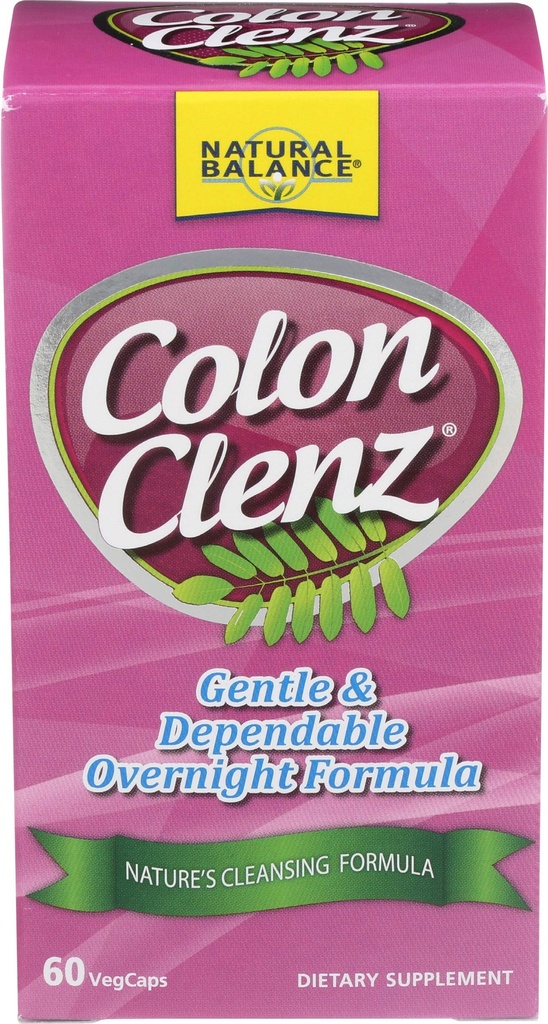 Balanta naturala Colon Clenz Cleanse Colon Herbal Cleanse, Detox Cleanse, şi Digestive Health Supplement - Formula blând şi de încredere peste noapte - 60-Day Guarantee (60 Servings, 60 VegCaps)