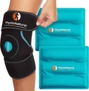 Pachet de gheață PhysioNatural pentru ameliorarea durerii genunchi, reutilizabil Gel Ice Wrap pentru leziuni ale picioarelor, Umflare, Chirurgie de înlocuire genunchi, terapia de compresie rece pentru artrită, Menisc Tear și ACL