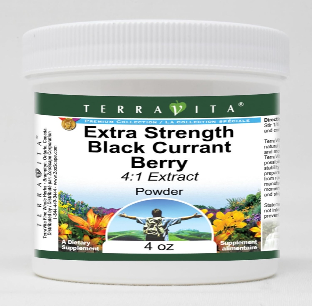 Extra Force Black Currant Berry 4:1 Extract pulbere (4 oz, ZIN: 514115 - 3 ambalaj
