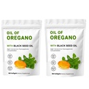 2 pachet de ulei de Oregano Softgels, 2 în 1 ulei de Oregano cu ulei de semințe negru 200mg, gluten gratuit