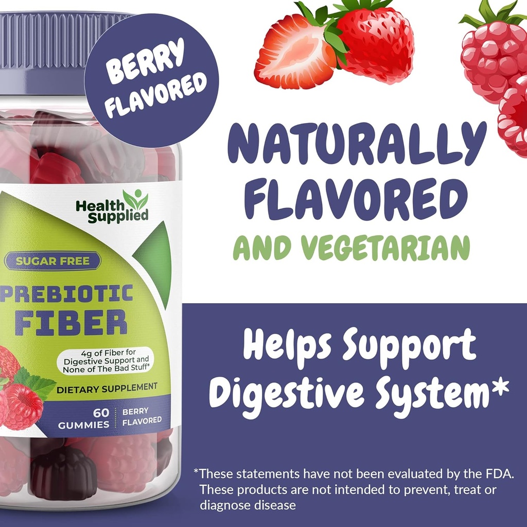 Sănătate oferită mixt Berry aroma Prebiotic Gummies - Suporturi Digestive Sistem curatare, Constipație Relief - Ajuta cu planul de pierdere in greutate - mare Tasting și ușor de înghițit