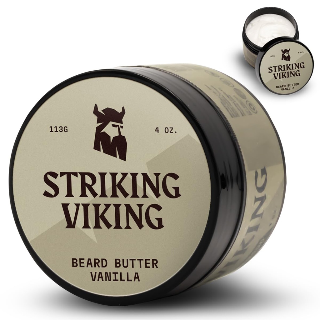 Unt de barbă viking - Moisturizer fără grăsime cu ingrediente naturale (Vanilla, 4oz) - Păstrați barba hidratată și răcoritoare