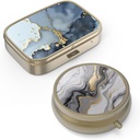 Pilula cutie de pastile caz cu oglindă Retro caz Pilula mica pentru Purse sau Pocket Pilula de bronz cutie sau vitamine, ulei de pește, Suplimente, Pilula Contine cadouri de călătorie(2PCS)
