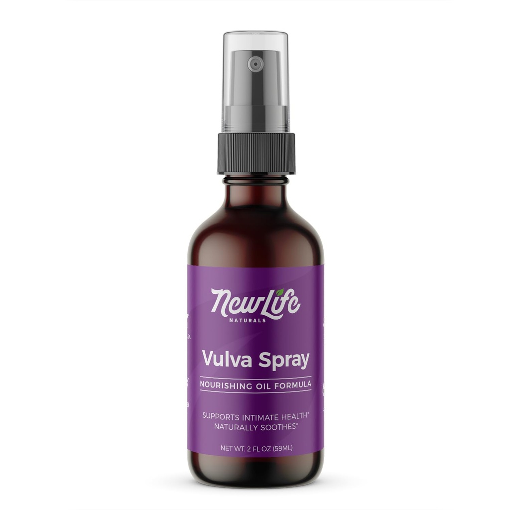NewLife Naturals Feminine Spray Vaginal Moisturizer pentru uscare Mâncărime Iritație PH Menopause Suport cu ulei de măsline, Lemongrass și More - 2 oz