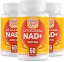 2000 MG NAD Supliment, Liposomal NAD+ cu absorbţie ridicată, mai eficient decât Nicotinamida Ribozidă, Pure & Plus Booting Supliment, Aging Defense, Metabolism & Cellular, 180 softgels