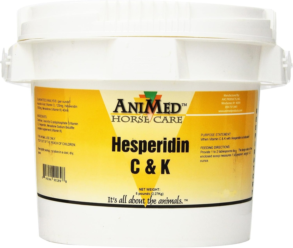 AniMed Vitamina C și K cu supliment Hesperidin pentru cai, 5-Pound