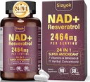 NAD Supplement, Liposomal NAD+ Supplement with Resveratrol, NAD Resveratrol Supplement - Boost NAD+ for Aging Defense, Energy, Focus - Ultra Antioxidant Capsules，75