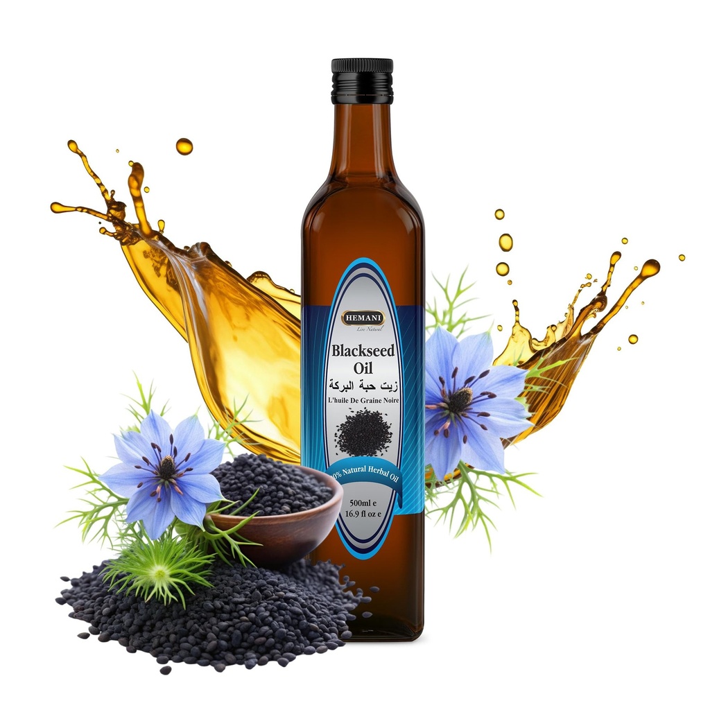 Hemani Black Seed Oil Cold Presed 16.91 Oz I 500ML I 100% Natural I Solvent Free I AKA Nigella Sativa I Kalonji I Negru chimen semințe Ulei