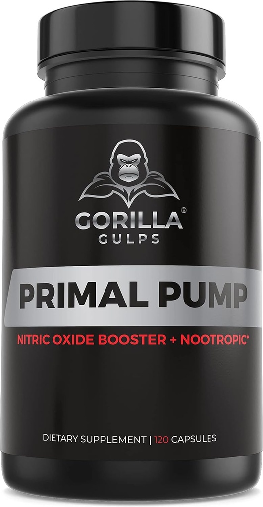 Gulps gorila - pompa primara Nitrotop 1500mg Nitrogina L Arginina si Sfecla Root pentru cresterea muschilor, pompe, fluxul de sange, energie si focalizare - Puterea Max Pre Antrenament N.O. Booster