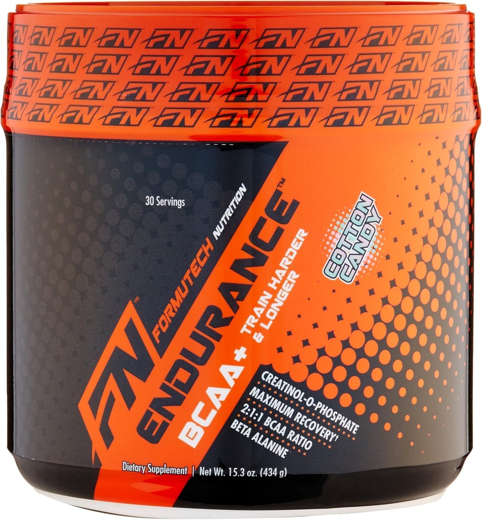 Endurance BCAA Plus, Intra Workout proiectat pentru antrenament mai greu și mai lung cu Beta Alanine, Bumbac Candy, 434 Gram