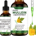 Picături lichide cu Mullein Leaf, Mullein picături pentru plămâni Booster respirator organic alcool gratuit, Lung Curățenie pentru Immune și de asistență pentru sănătate respiratorie, alb