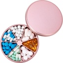 Metal Pilula Organizator 7 Compartimente Pilula Dispenser - greu Duty Pilula cutie impermeabilă Pilula Container Mari zilnic Pilula Case Medicina Deţinătorul pentru Medicamente Vitamine Uleiuri de peşte Suplimente, 0.39lb (Pink)