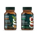 Gaia Herbs Turmeric Putere supremă - 60 Vegan lichid Fito-Capsules & Reishi Mushroom - Sistemul imunitar și susține sănătatea inimii - 40 Vegan lichid Fito-Capsule (2 ambalaj)