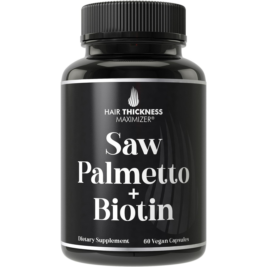 Saw Palmetto + Biotin avansat 2-in-1 Combo pentru creșterea părului. Capsule Vegan Supliment cu extract de Palmetto naturale ferăstrău + 10000mcg Biotin. Pierderea părului și Pastile de creștere pentru bărbați și femei. Bloc DHT