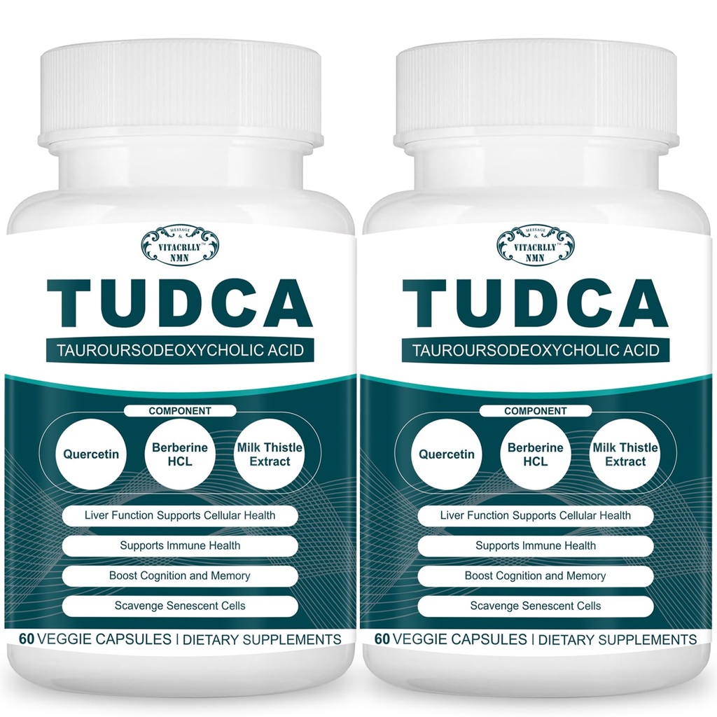 2200MG TUDCA Suplimente hepatice - Complex de suplimente pentru Sare Bile pentru Detoxifiere si Curatare Ficat, Gallbladder Cleanse, Digestive Health 120 Capsule