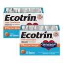 Ecotrin Rezistenţă scăzută Aspirină acoperită, AINS 81 mg, 45 număr (2 ambalaj)
