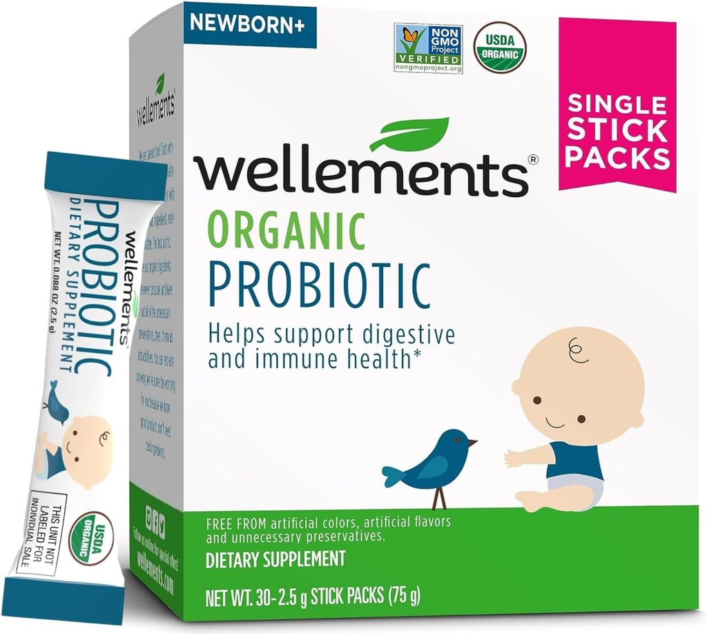 Wellements Organic Probiotic Stick Packs 