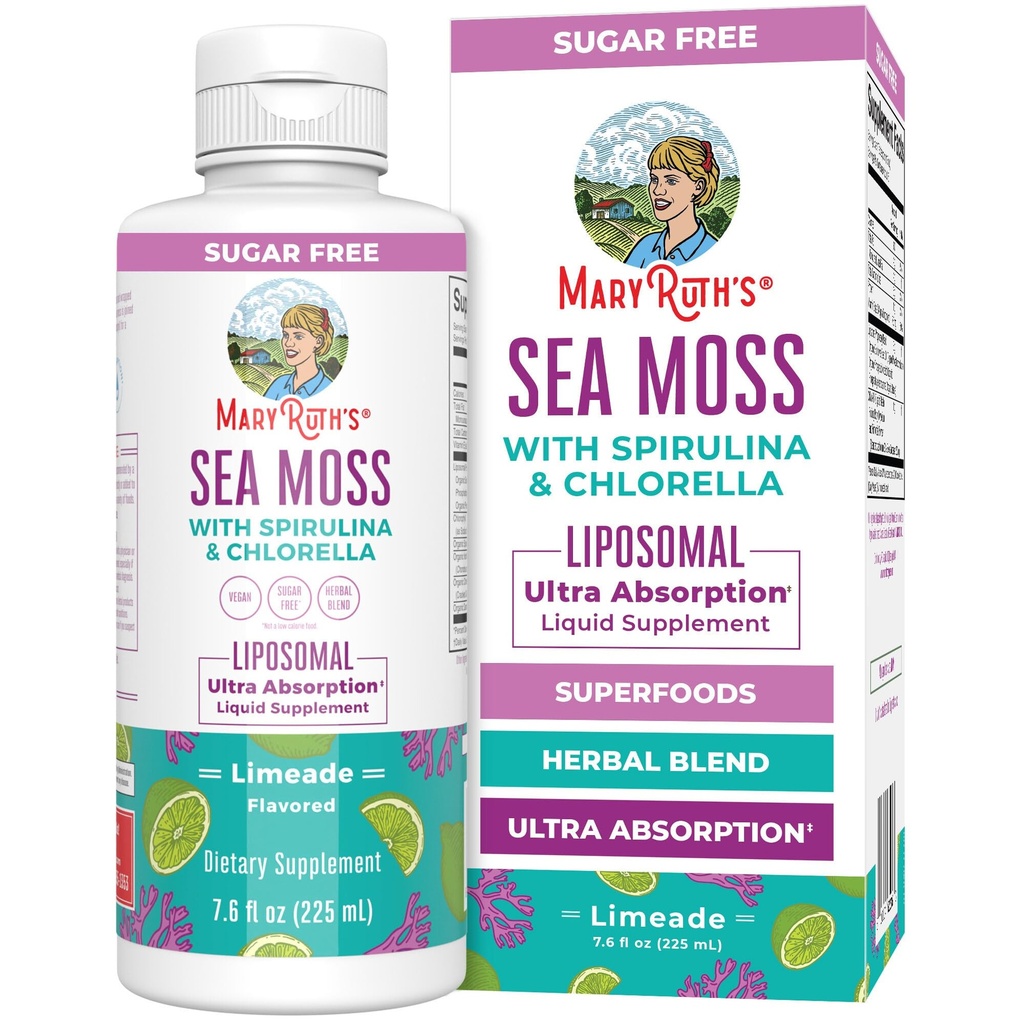 MaryRuth Organics Sea Moss cu Spirulina și Chlorella Liposomal 