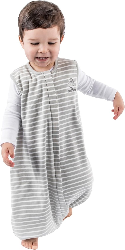 Woolino 4 Sezonul Baby Sleep Bag cu picioare, Merino Wool şi Organic Cotton Walker sac de dormit, Toddle Sleeping Bag, 18-36m, Gray