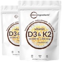 2 ambalaj Vitamina D3 10000 ui Plus K2 (MK-7) 200 mcg, 300 Virgin ulei de cocos Softgels 
