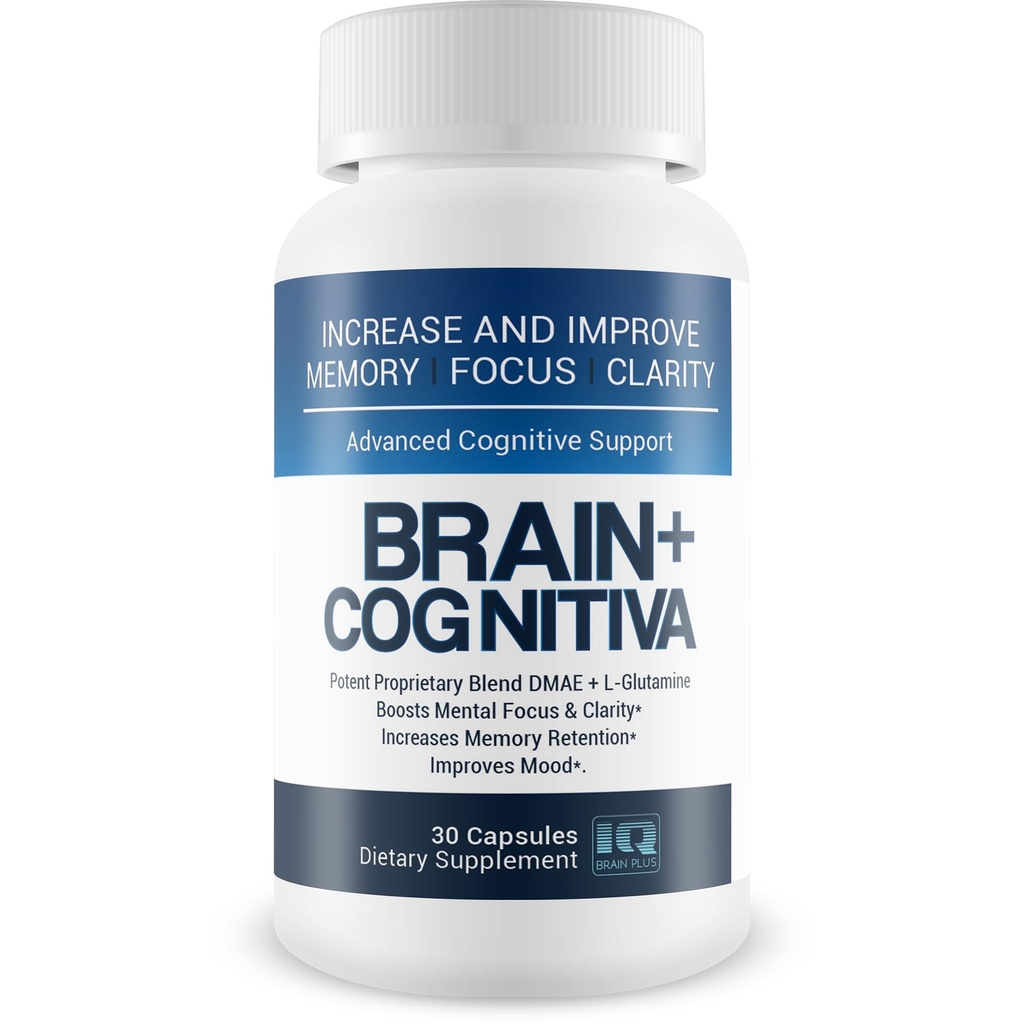 Brain+ Cognitiva - Advanced Cognitive Support - Help Creşterea şi îmbunătăţirea memoriei, creşterea concentraţiei mentale şi susţinerea clarităţii mentale - Capsule Alpha-GPC pentru suport cerebral şi Opti Nootropic Boost