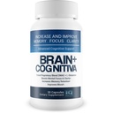Brain+ Cognitiva - Advanced Cognitive Support - Help Creşterea şi îmbunătăţirea memoriei, creşterea concentraţiei mentale şi susţinerea clarităţii mentale - Capsule Alpha-GPC pentru suport cerebral şi Opti Nootropic Boost