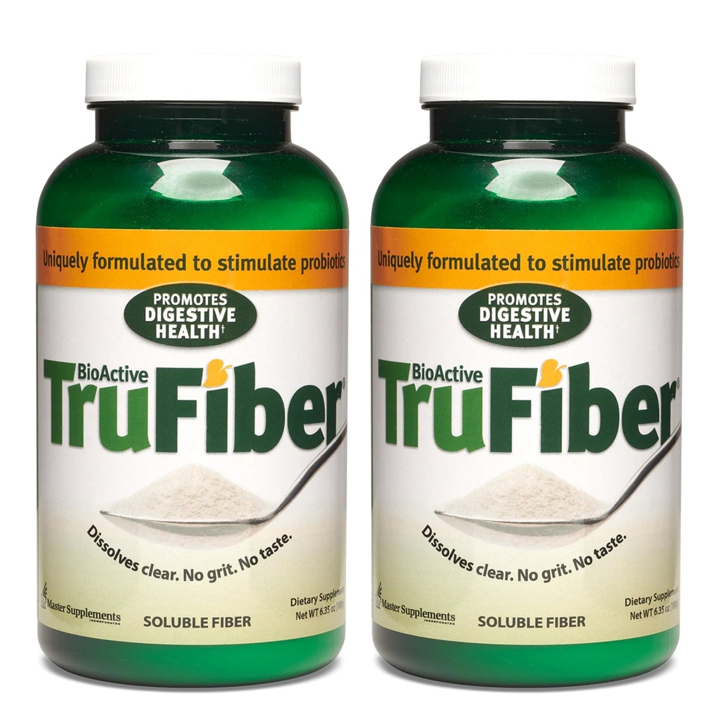 Suplimente Master TruFiber - 6.35 oz, Pachet de 2 - Fibră prebiotică pentru a ajuta la stimularea creșterii probiotice - Sprijină Digestive Health - Vegan, Gluten gratuit - 100 Serviri totale