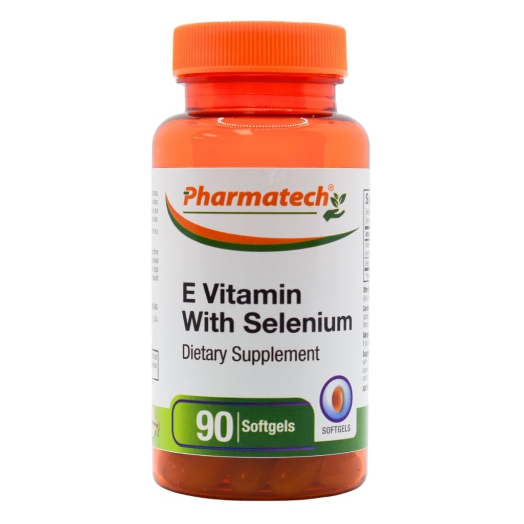 Vitamina E ca DL-Tocoferil acetat și d-Alpha-Tocopherol Plus Seleniu, Antioxidant Supliment, Suport Imun, Sprijină Piele Sanatos, Gluten-Free, Non-GMO, 90 Softgels Made in USA