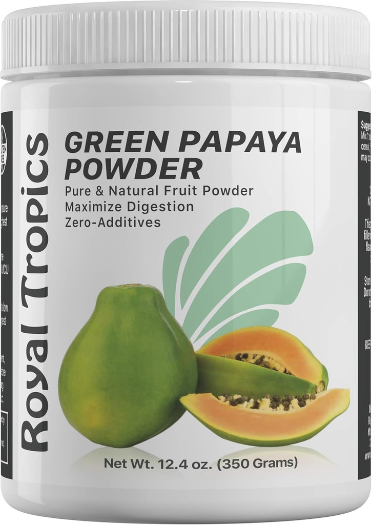 Royal Tropics Green Papaya Powder. Enzime pentru suport digestiv.