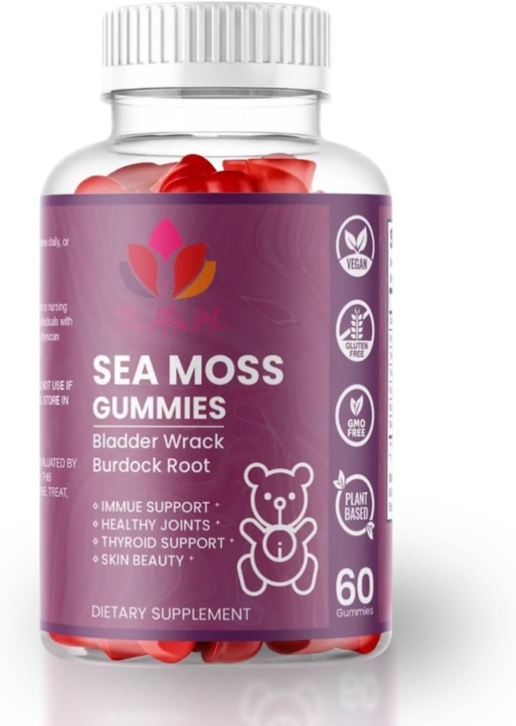 Organic Sea Moss Gummies cu Bladderwrack & Bunsk Root 