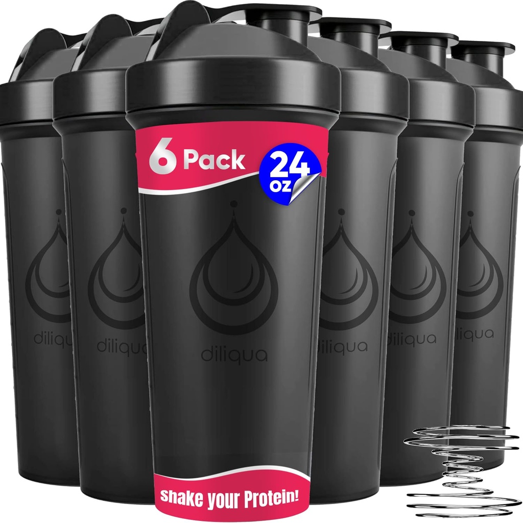 6 Pack, Sticle Shaker cu whisks sârmă pentru amestecuri de proteine 