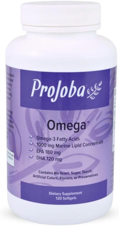 Youngevity Projoba OmegaTM - 1000 mg Omega-3 - High-Potență - 180 EPA & 120 DHA pentru promovarea sănătății cerebrale și cardiace -120 Softgels (Pachetul de 1)