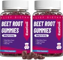Sfeclă Root Gummies, Sfeclă Root Soft Chews with Beetroot, Extract de semințe de struguri & Sfeclă Root Powder, Vegan, Non-GMO, 120 Count