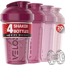 VELOMIX -4 PACK- 20 OZ Proteine Shaker Sticle pentru proteine Mixuri, Shaker Cups pentru proteine Shakes, Small Shaker Stick Pack, Shaker Cup, Shakers pentru proteine Shakes (Berry Blend)