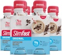 SlimFast Masă de înlocuire Shake, Original Cappuccino Delight, 10g de gata să bea proteine pentru pierderea in greutate, 11 Fl. Oz Sticla, 4 Count (Pachet de 3) (Pachet de mai Vary)