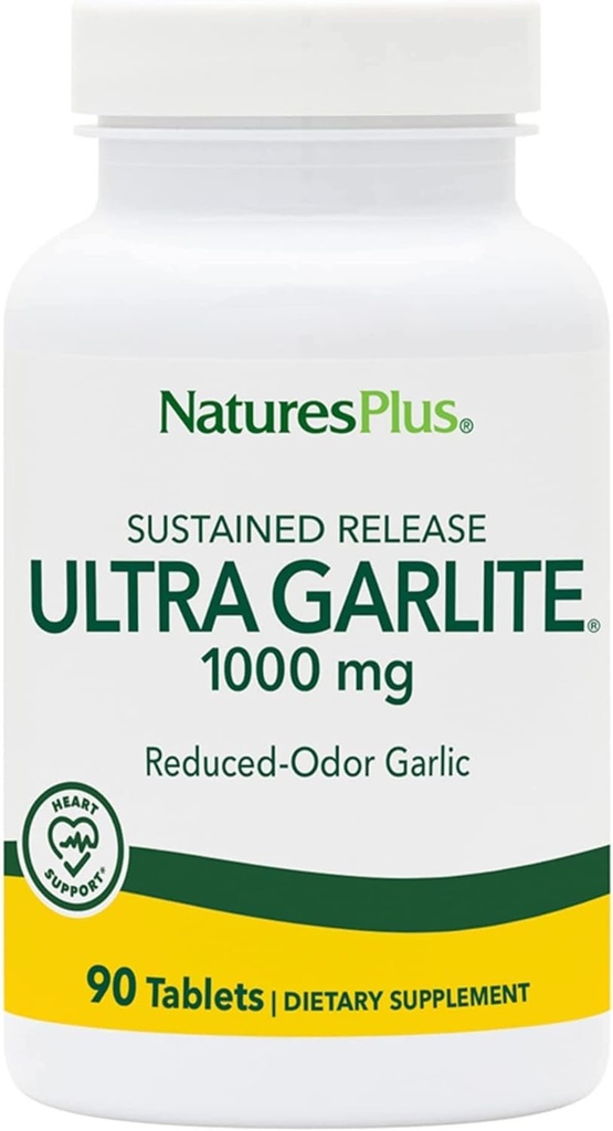 NaturasPlus Ultra Garlite 1000 mg - 90 comprimate - Reducere-Odor Usturoi - Suport nutriţional pentru Apărarea liberă şi sănătatea imună - Eliberare susţinută - 90 Serviri