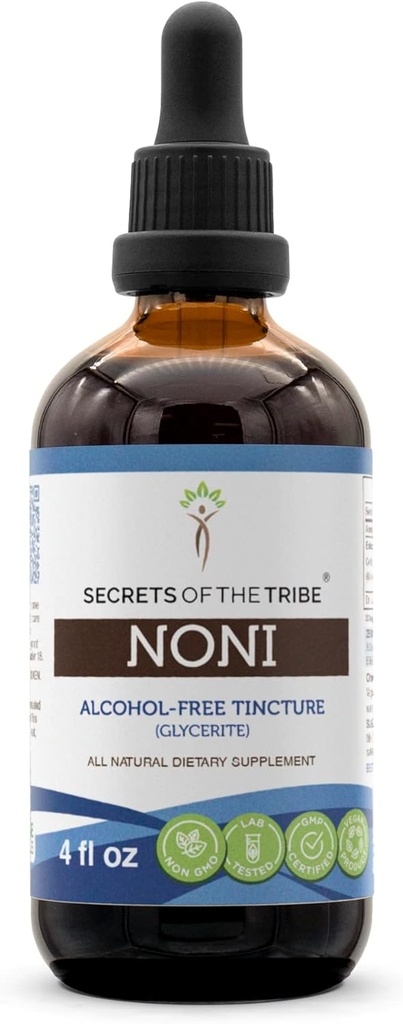 Secretele extractului lichid fără alcool Noni Tribe Noni, Noni (Morinda citrifolia) Fructe uscate (4 FL OZ)