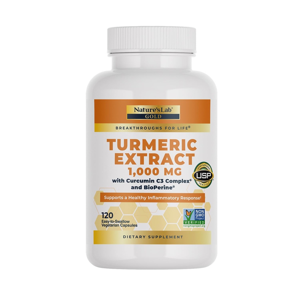 Lab Curcumina Turmeric Complex C3 1000mg - Extras Turmeric 1000mg & BioPerine 5mg Standardizat la 95%, Promoveaza Cardiovascular, Imun, Joint, Sanatate Piele - 120 Capsule (60 zile de aprovizionare)