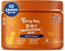 Zesty Paws Dog Multivitamine, Vitamine de câine masticabile și suplimente pentru Hip & Joints, Skin & Coat, Omega 3 ulei de pește pentru câini- Senior & Puppy Multivitamine- Unt de arahide- 50ct