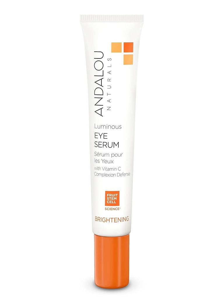 Andalou Naturals Luminos Eye Ser, Iluminant Eye Cream for Dark Circles and Puffiness, Vitamina C, Caffeine & Goji Glycopeptide pentru un Întinerit, Reîmprospatat, Aspect mai strâns, 0.6 Ounce
