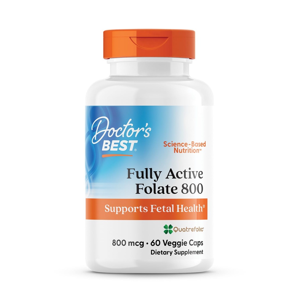 Medici Cel mai bun Folate complet activ 800 cu Quatrefolk, Suportă Sănătate fetală, Non-GMO, Gluten gratuit, Vegan 60 Veggie Caps