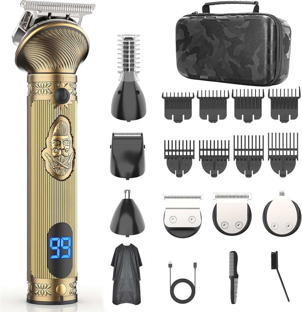 Barbă Trimmer pentru bărbați, Travel Electric Shavers pentru bărbați cu caz, Clipper păr fără fir, Mens Grooming Kit pentru mustață corp fata - 180 Mins ras, Cadouri pentru el și tată